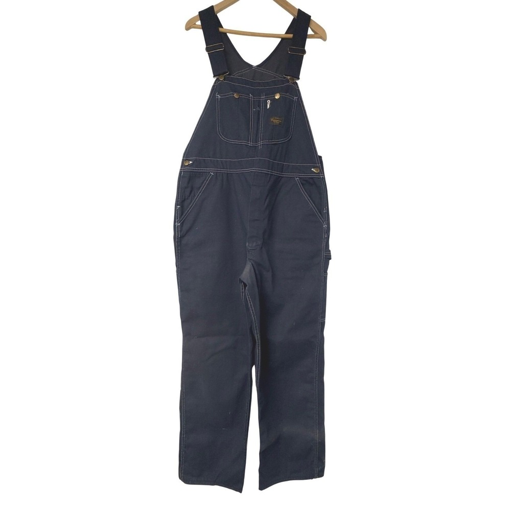 Vintage Sears Mens Overalls Union Made Perma-Prest Tradewear 40x32 Denim 70s - Picture 2 of 14